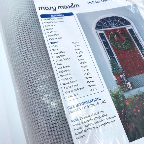 Mary Maxim Holiday Door Hanging Plastic Canvas Christmas Craft Kit 28268 13x21 - Picture 5 of 5